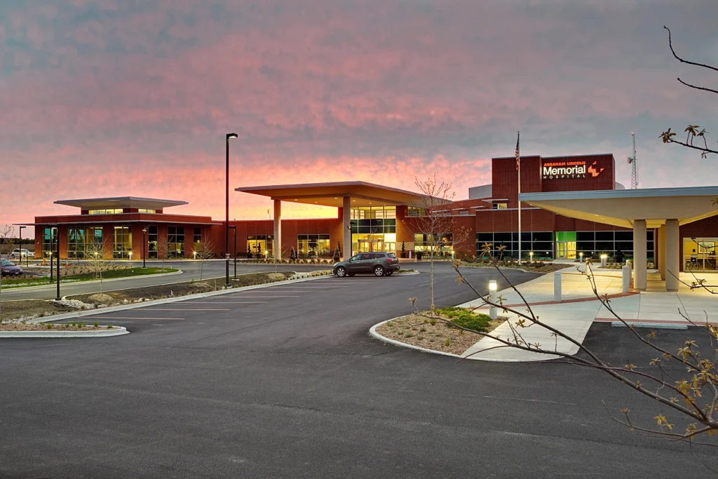 Exterior of Abraham Lincoln Memorial Hospital