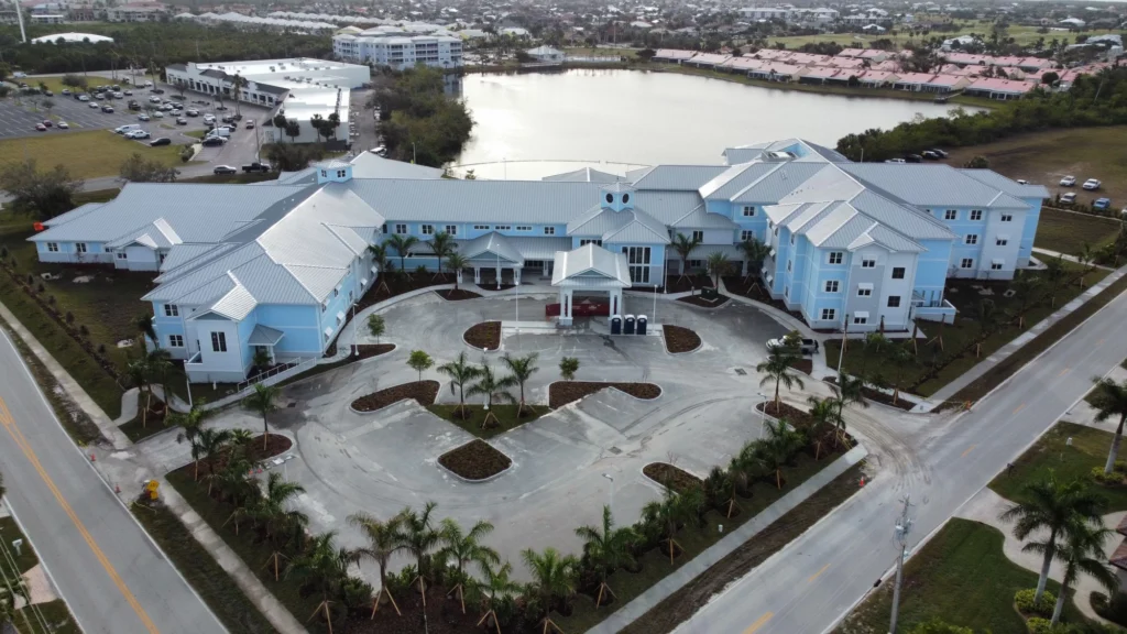 Exterior aerial view of Meridian Senior Living - Punta Gorda, FL