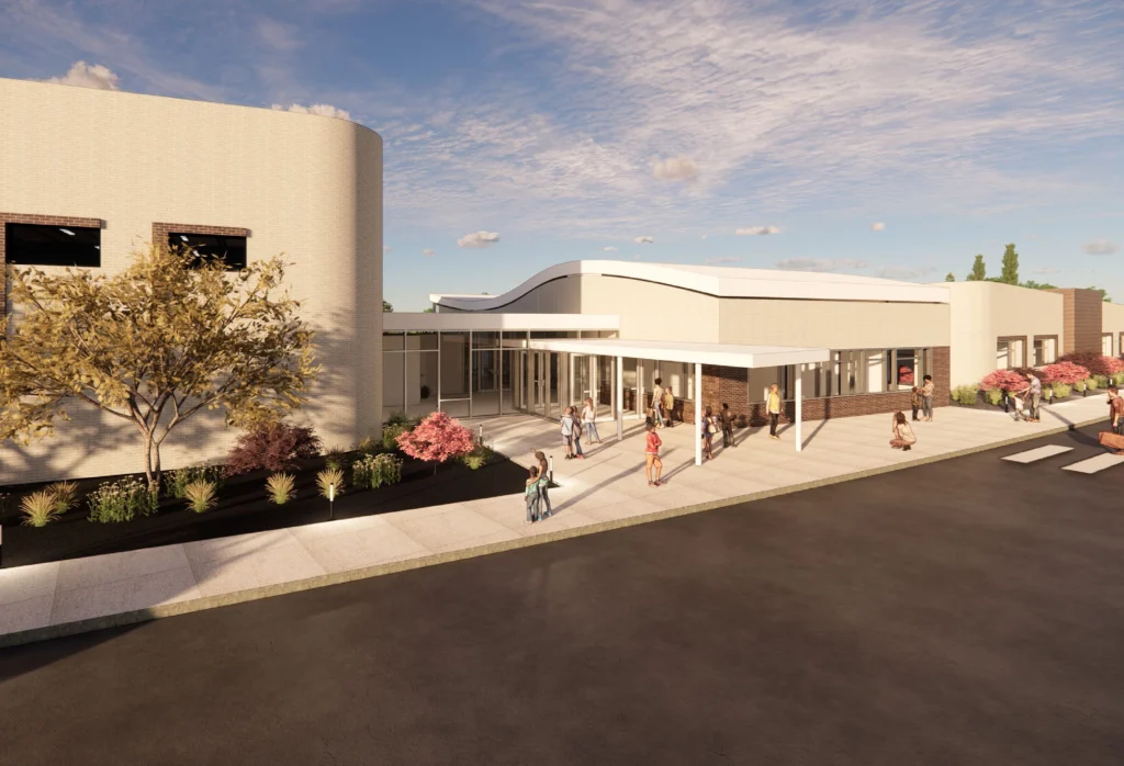 Exterior concept rendering of River Oak Academy - Jefferson City, MO